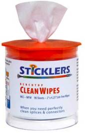 Безворсовые салфетки в тубе Sticklers® Benchtop CleanWipes™ 90 Optical Wipes (1х90 шт.)  MCC-WFW